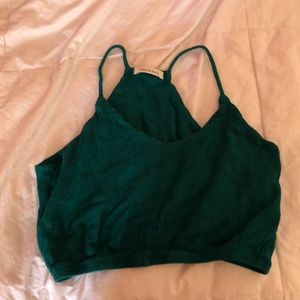 Greenish blue crop top tank